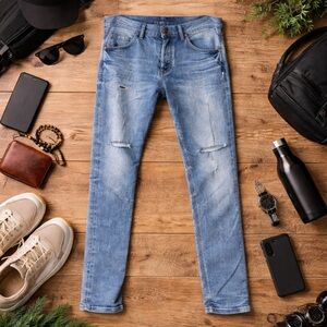 Diesel Kakee Men’s Jeans 30x28 Button Fly Distressed Wash MSRP $250